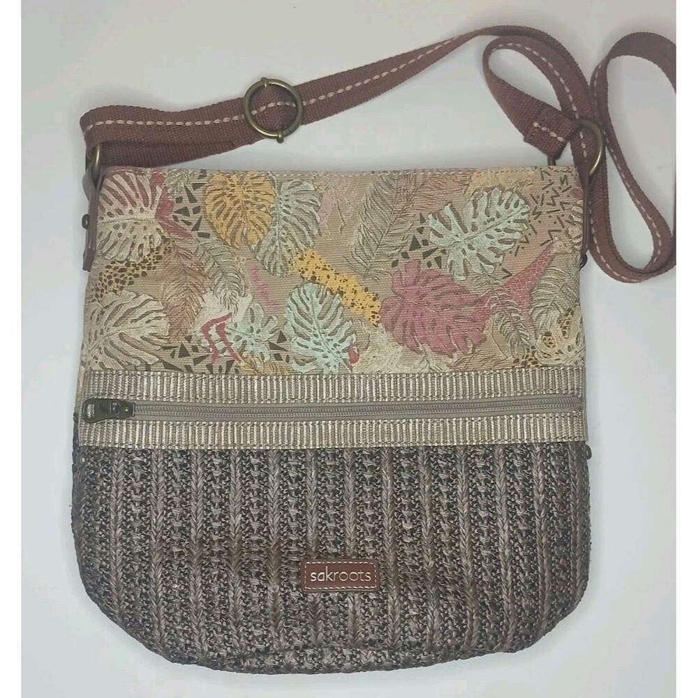 Sakroots Large Soft Bucket Artist Circle Jute /Cotton Tropical Print Boho EUC - Picture 3 of 16